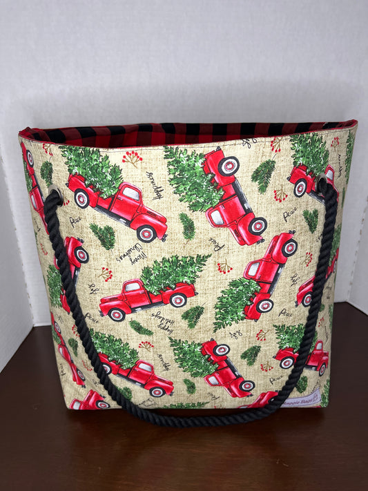 Red Christmas Tree Tote bag